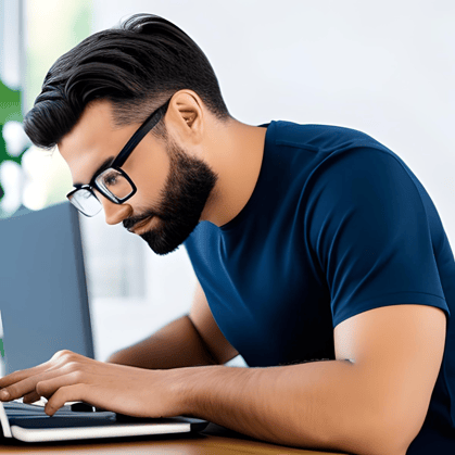 Man working on his laptop