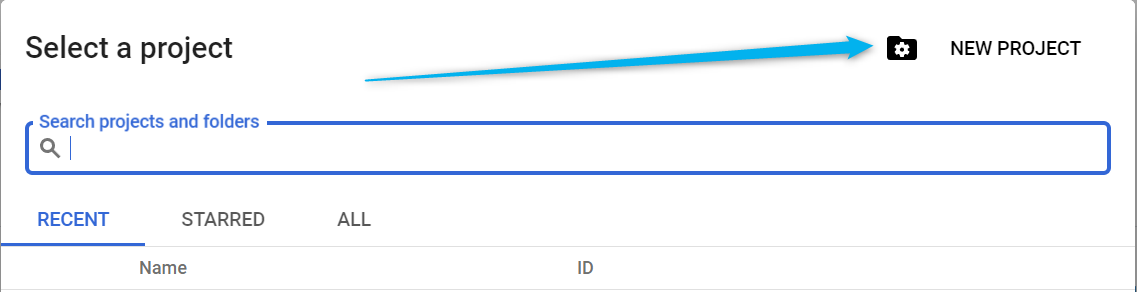 Creating New Project Google Cloud