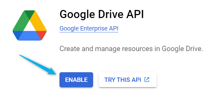 Enabling Google Drive API