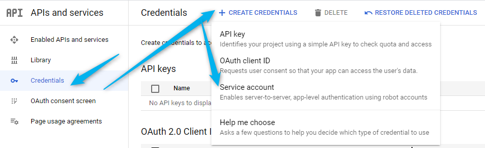 creating a service account on google cloud