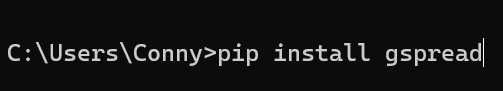 pip install gspread cmd command prompt